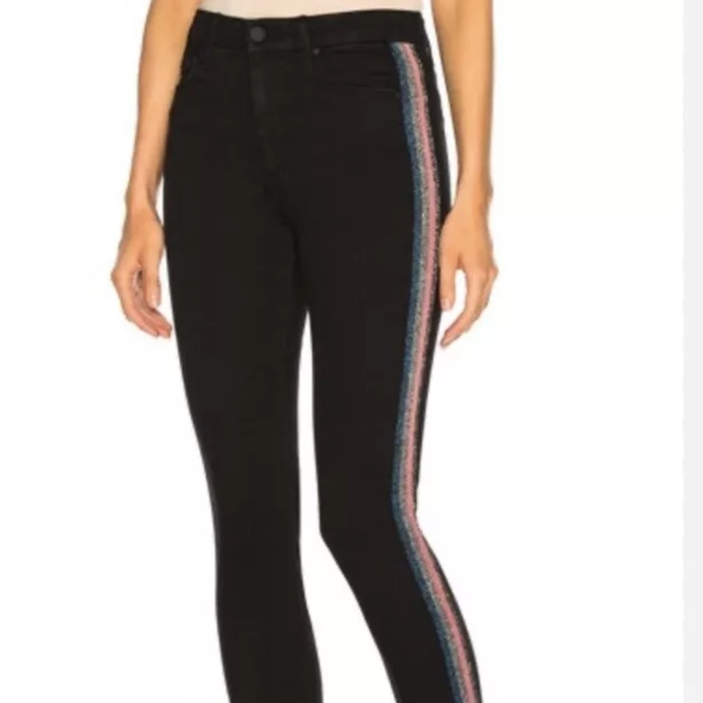 MOTHER LOOKER NWOT HIGH WAISTED ANKLE FRA GLITTER (E) RACER JEAN. 26 x 27